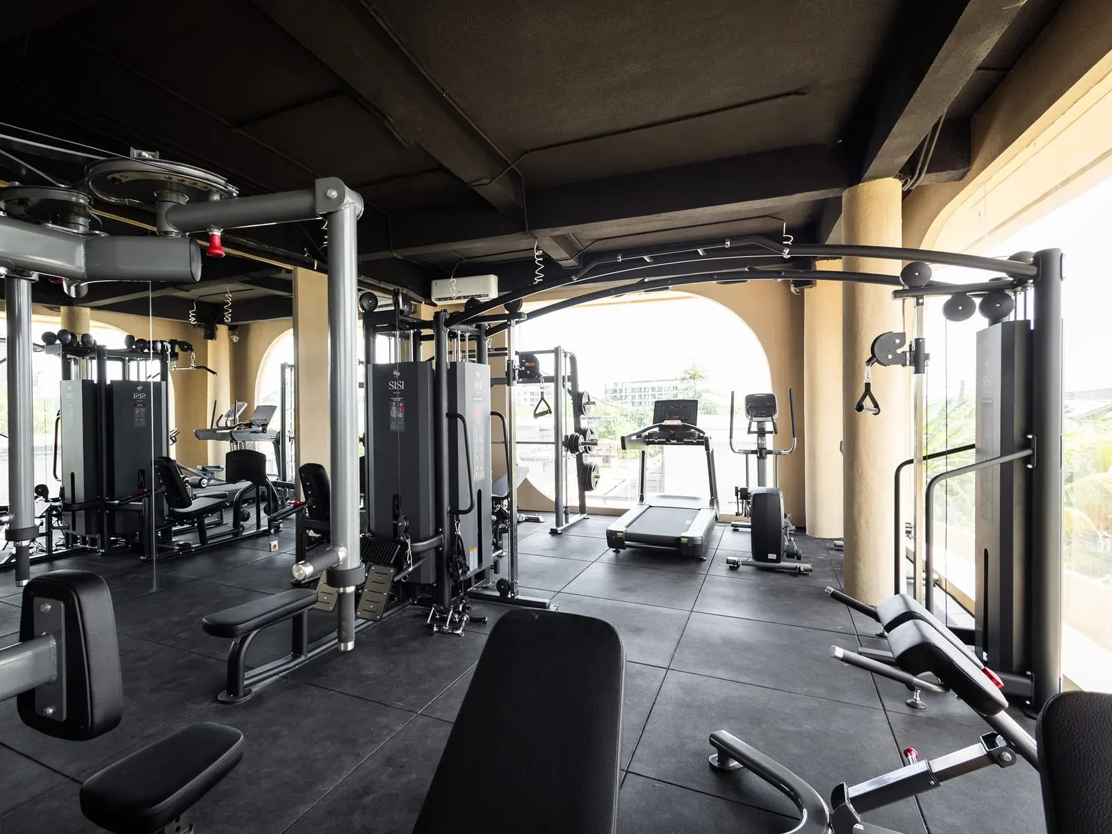 SISI Villas fully equipped gym with strength and cardio equipment